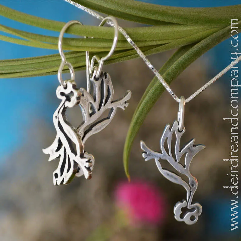 Hummingbird Pendant Necklace in Sterling Silver