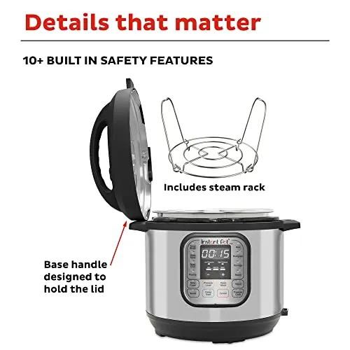 Instant Pot 321 6QT Essential, Stainless Steel 9-in-1 Electric Pressure Cooker, Slow Cooker, Rice Cooker, Steamer, Saute, Yogurt Maker, And Warmer, 2023 New Launch, 6 Qt, Black