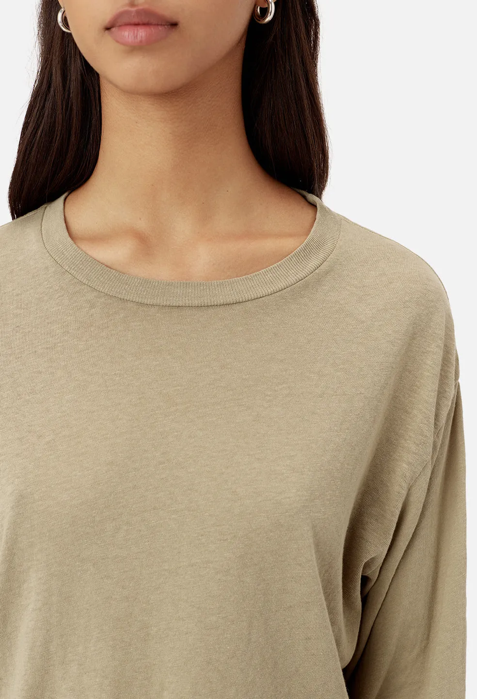 Jersey LS Cropped Tee / Sand