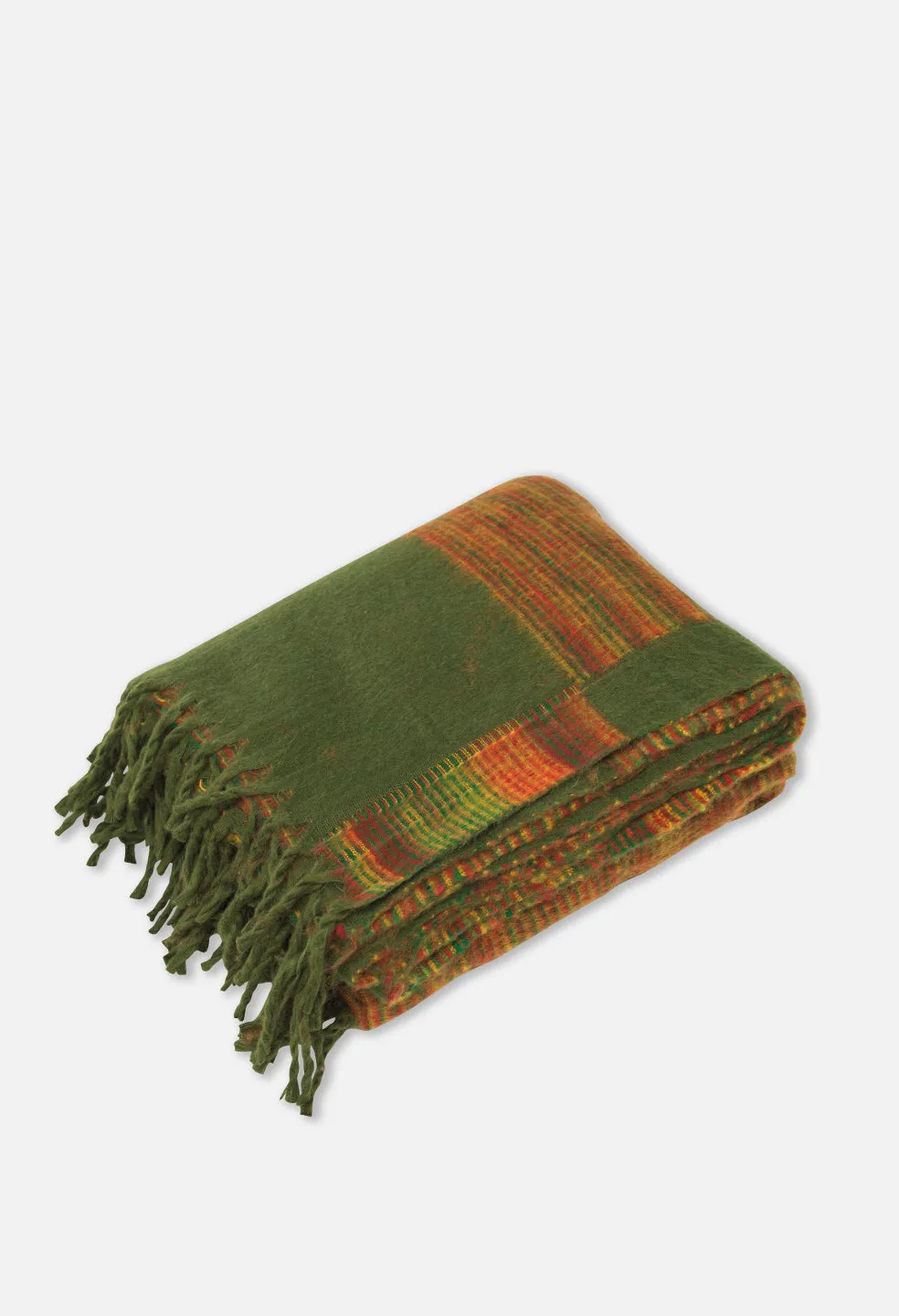 Kathmandu Wool Throw / Olive Multi