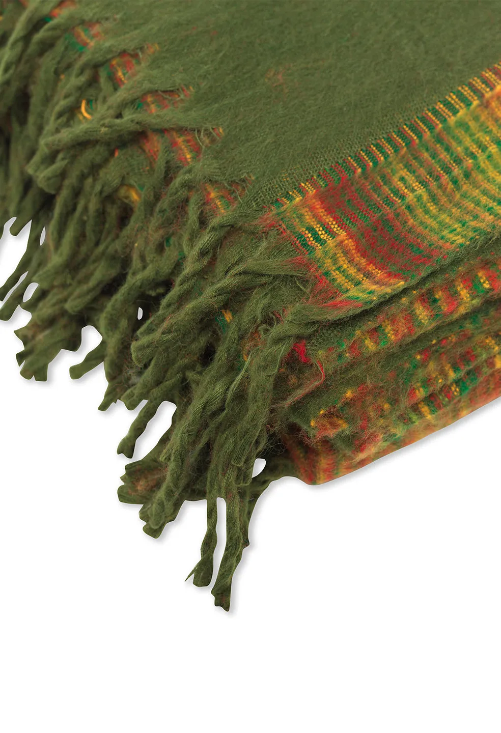 Kathmandu Wool Throw / Olive Multi