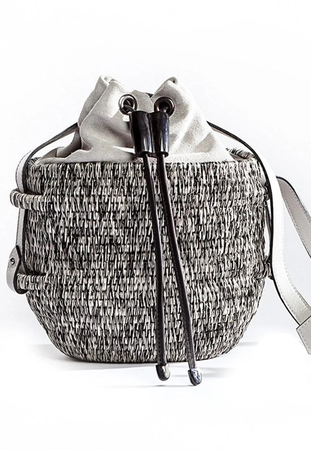 Khokho Thembi Bucket Bag in Black & White