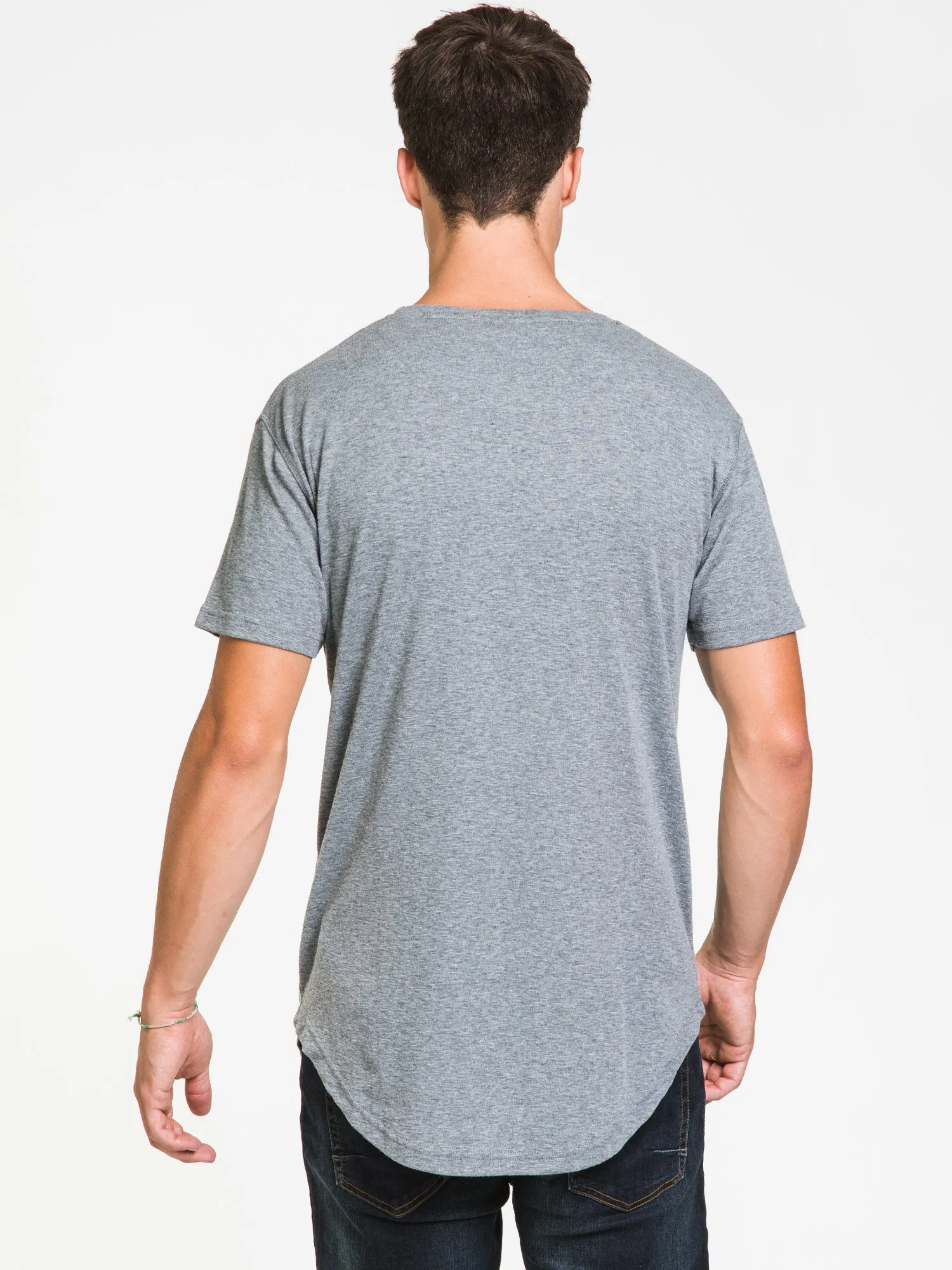 KOLBY SLUB KNIT LONG LINE TEE - CLEARANCE