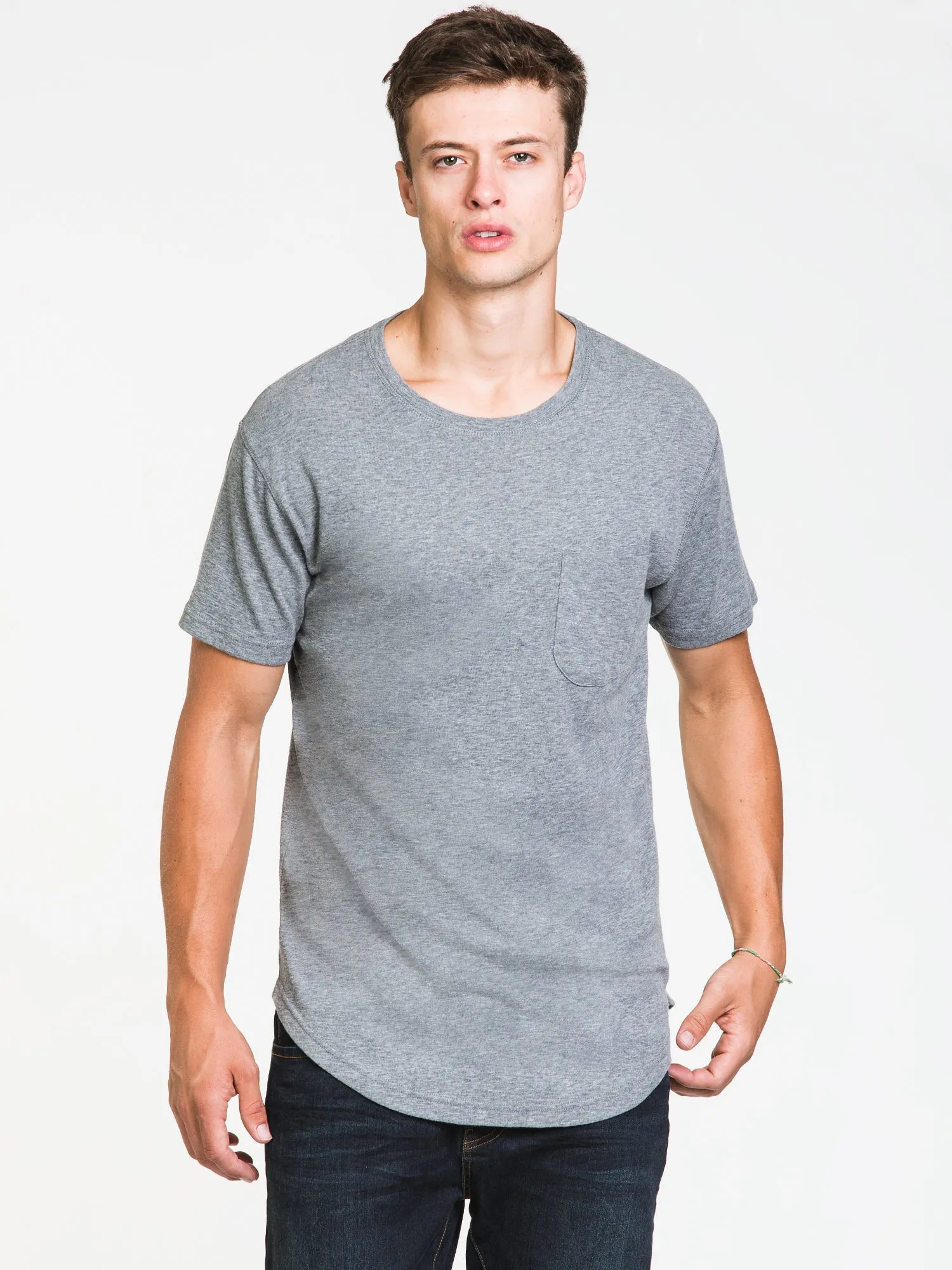 KOLBY SLUB KNIT LONG LINE TEE - CLEARANCE