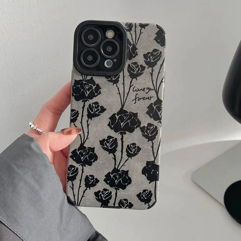 Korea Style Cute Floral Phone Cases for iPhone 14, 13, 12, 11, Pro Max, X, XS Max, XR, Plus