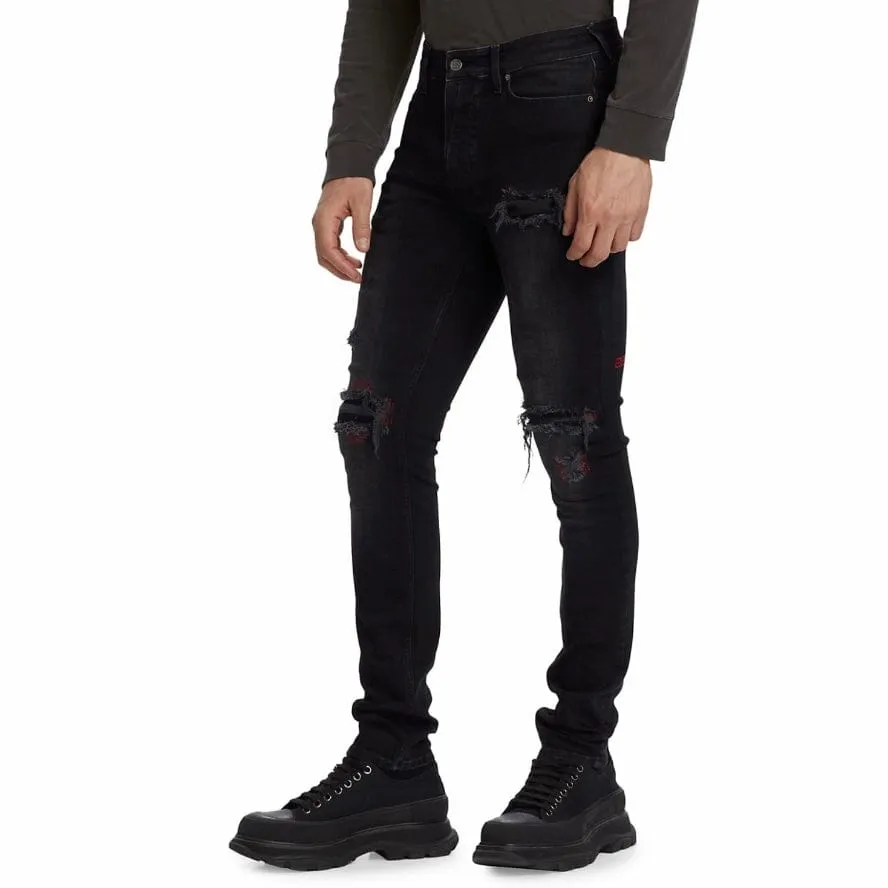 Ksubi Van Winkle Red Bottle Trashed Jean (Black) MPF23DJ001