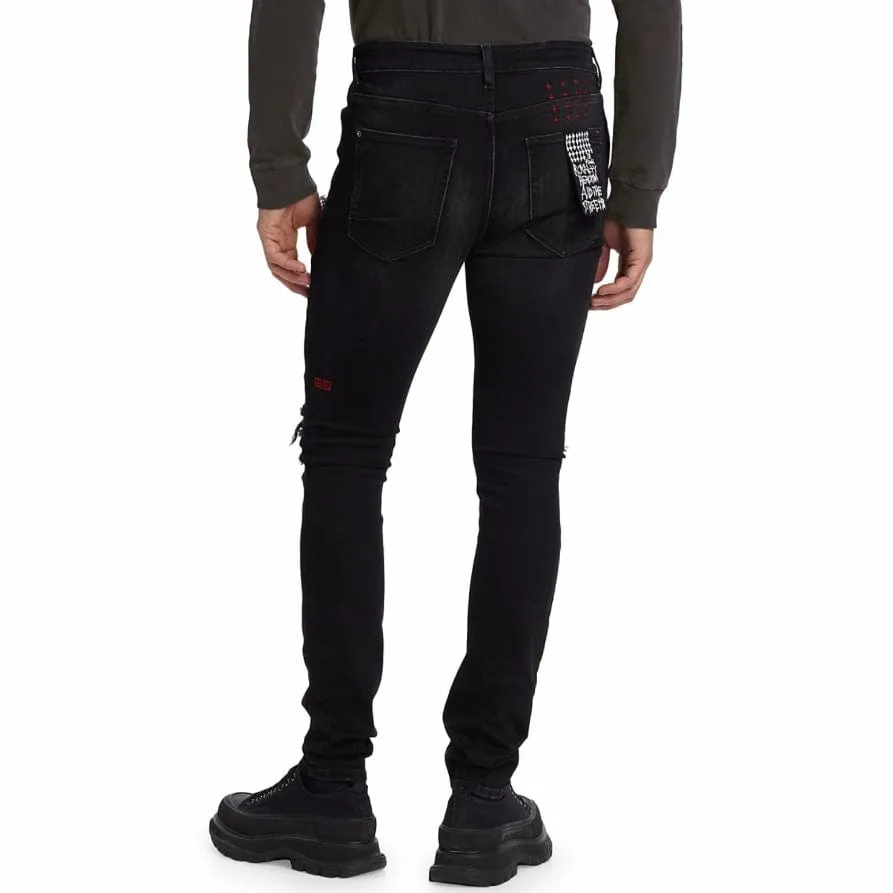 Ksubi Van Winkle Red Bottle Trashed Jean (Black) MPF23DJ001