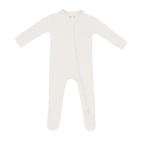 Kyte Baby - Ribbed Zipper Footie in Oat