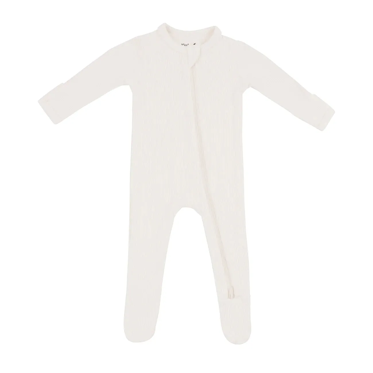 Kyte Baby - Ribbed Zipper Footie in Oat