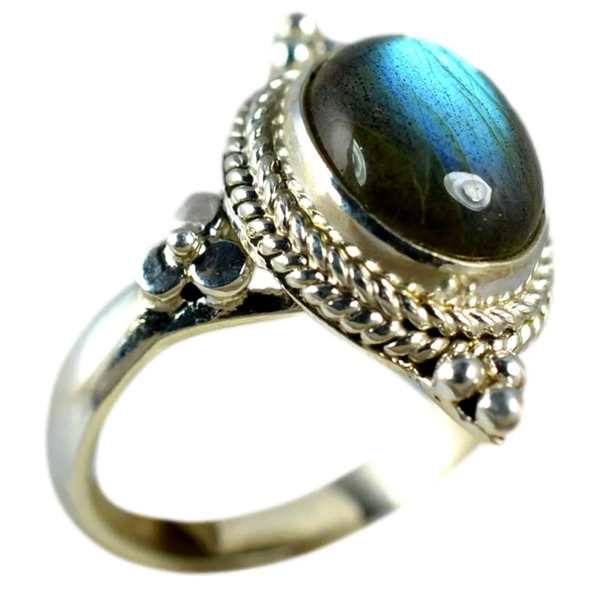 Labradorite 925 Solid Sterling Silver Handmade Ring Size 3 - 13 US