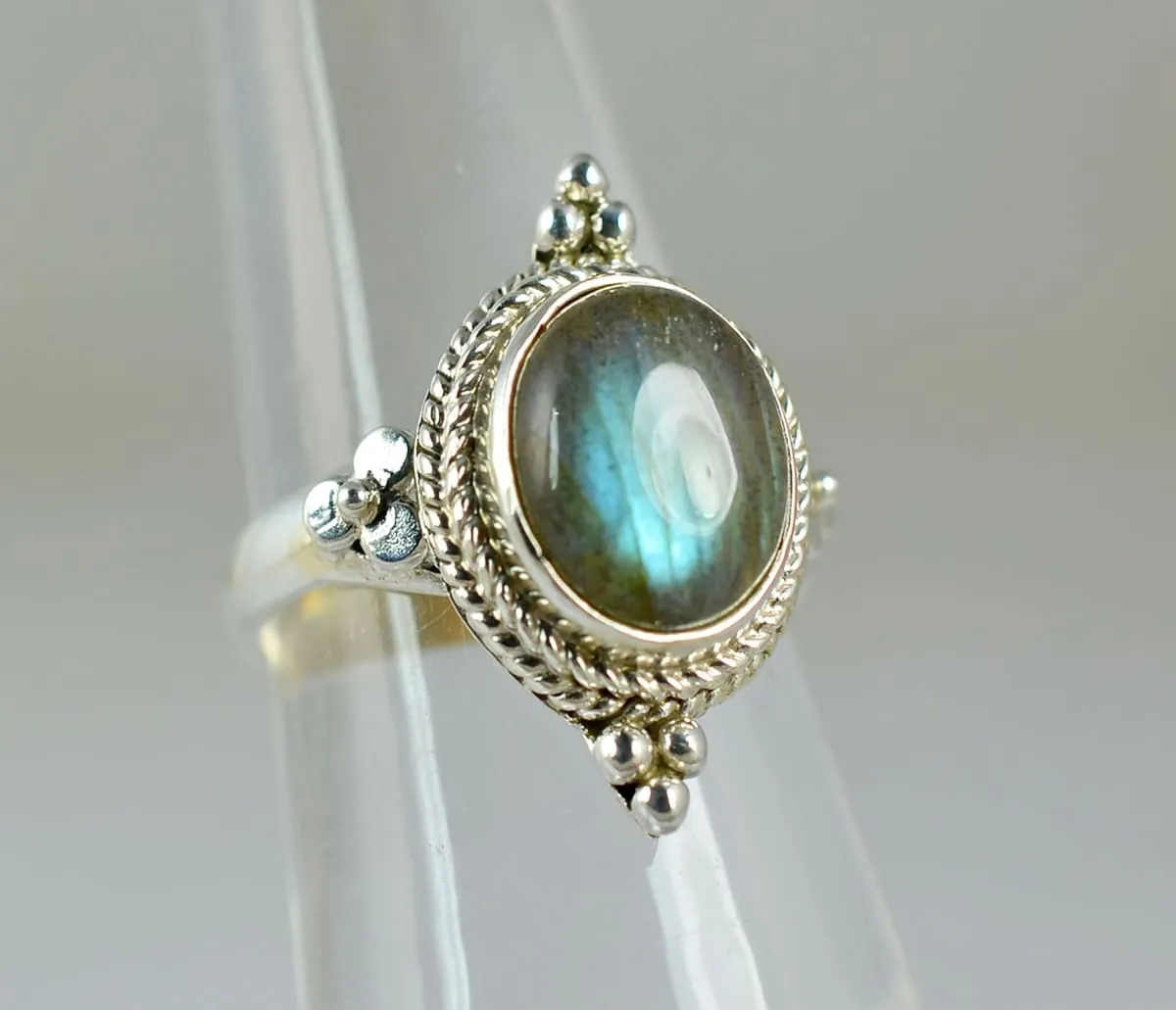 Labradorite 925 Solid Sterling Silver Handmade Ring Size 3 - 13 US