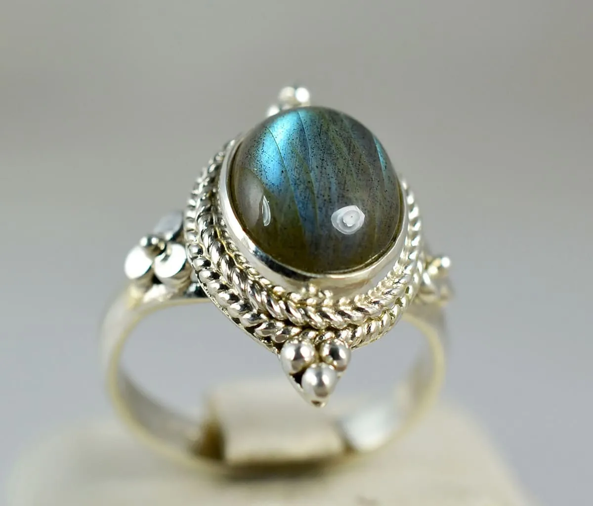 Labradorite 925 Solid Sterling Silver Handmade Ring Size 3 - 13 US