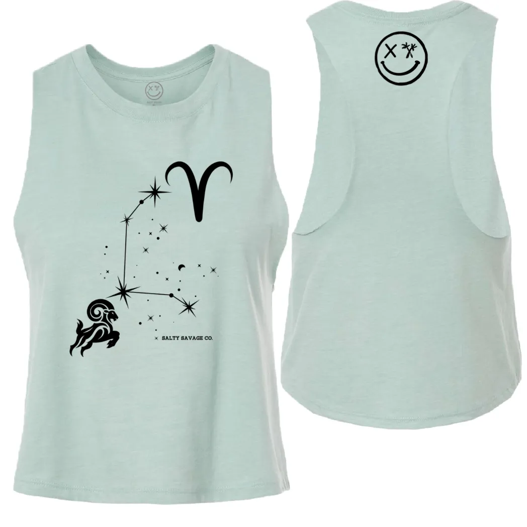 Ladies "Aries" Flowy Crop Tank | Zodiac Collection