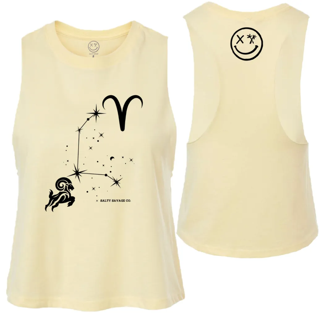 Ladies "Aries" Flowy Crop Tank | Zodiac Collection