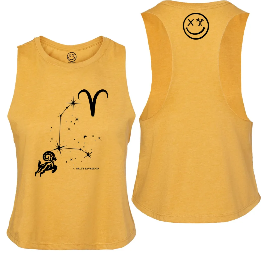 Ladies "Aries" Flowy Crop Tank | Zodiac Collection