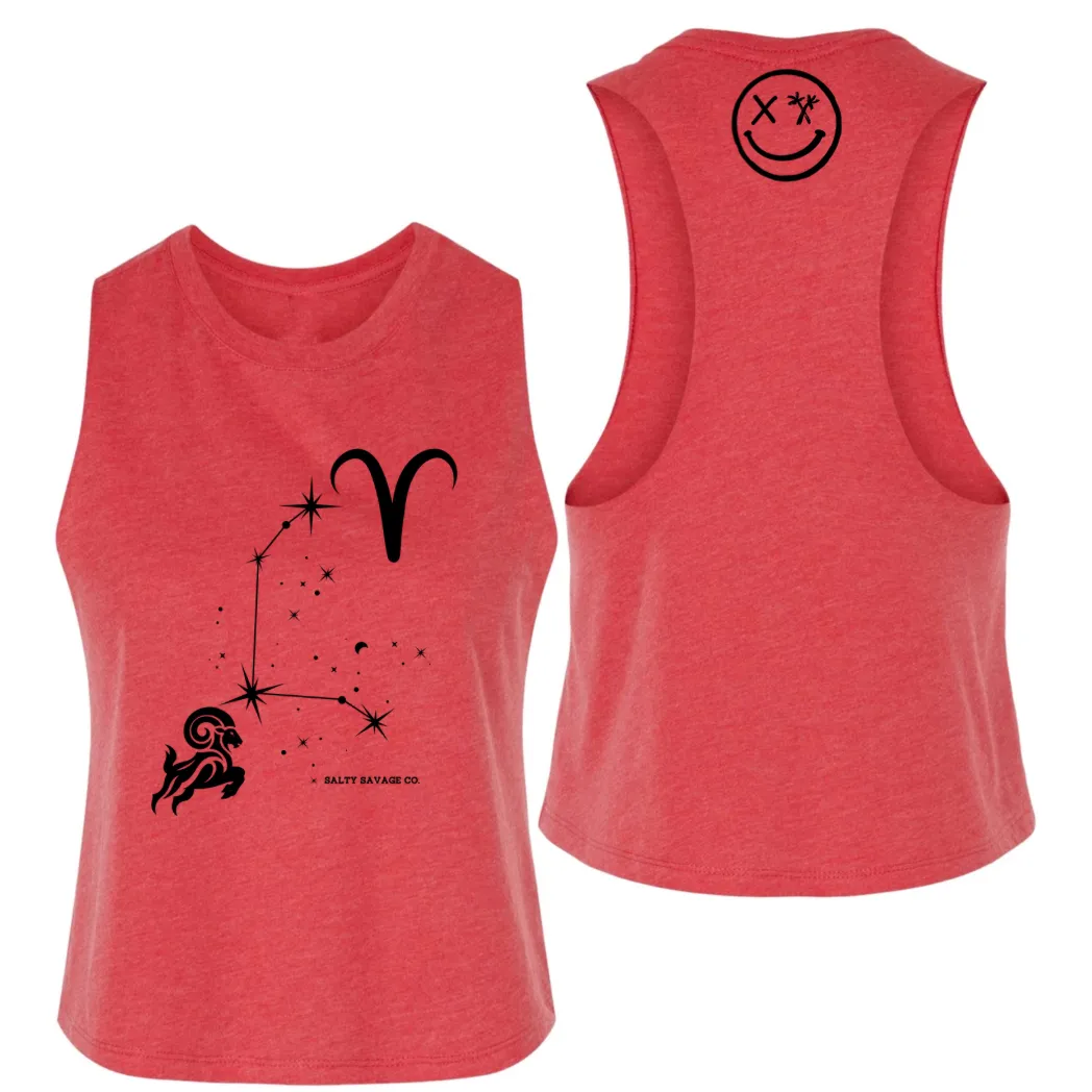 Ladies "Aries" Flowy Crop Tank | Zodiac Collection