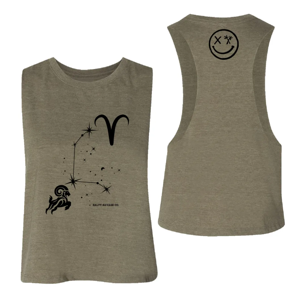 Ladies "Aries" Flowy Crop Tank | Zodiac Collection