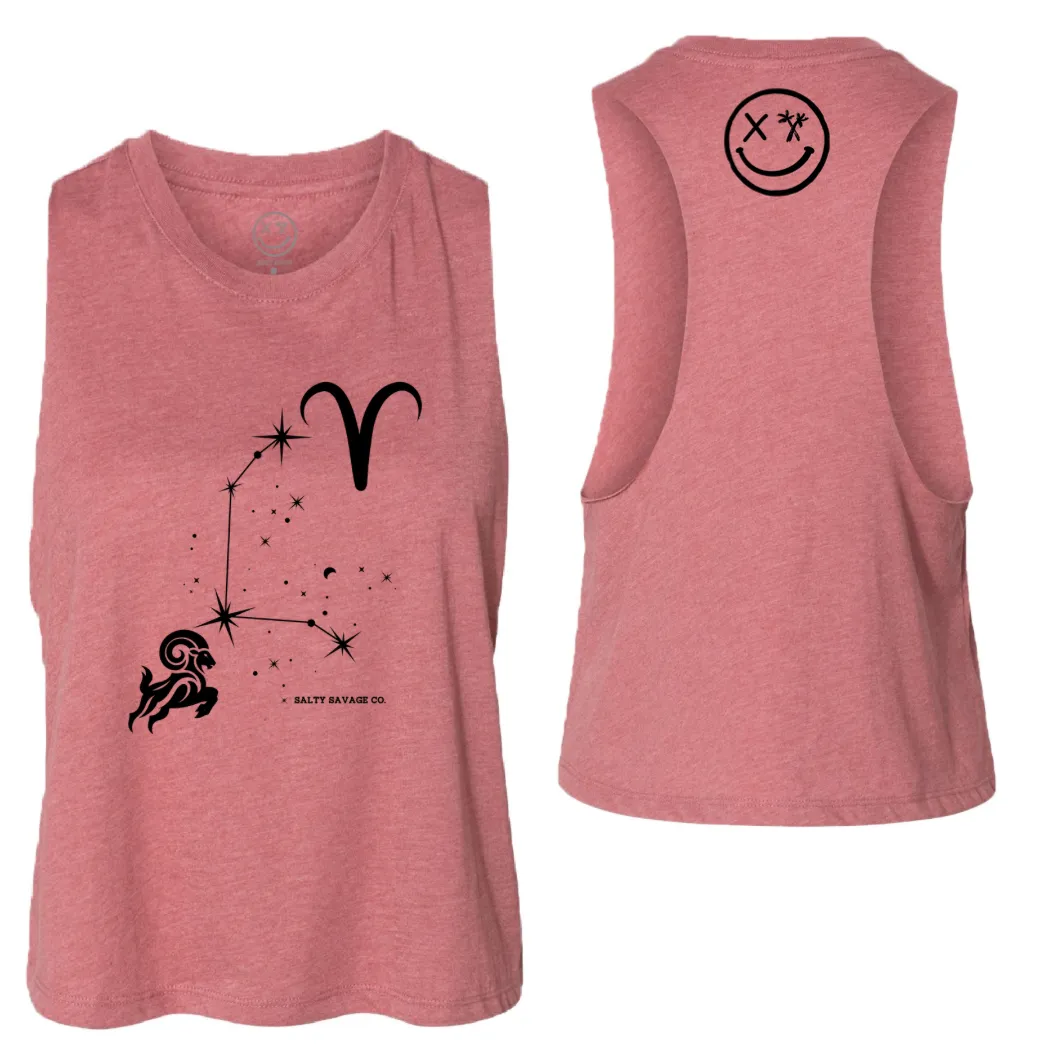 Ladies "Aries" Flowy Crop Tank | Zodiac Collection