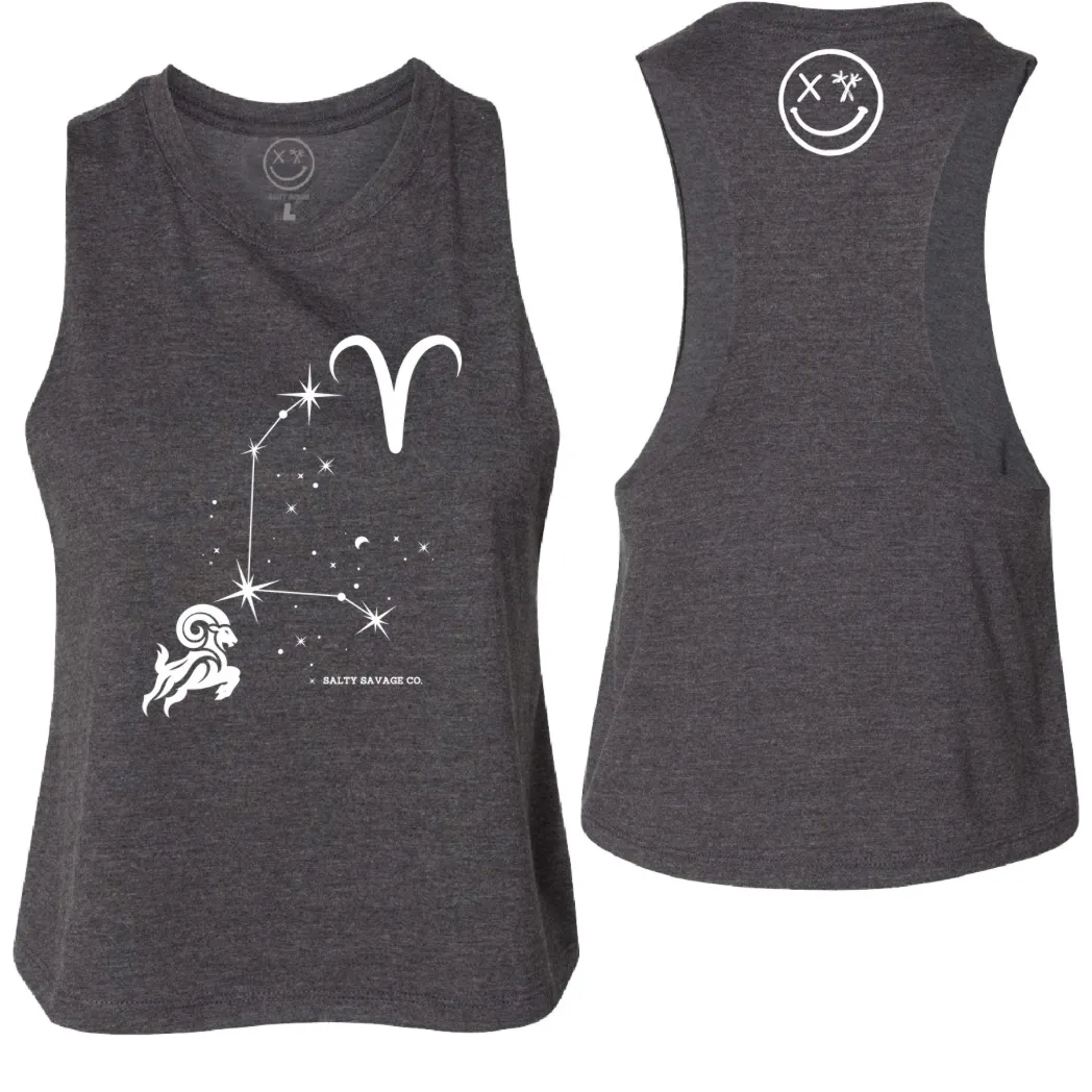 Ladies "Aries" Flowy Crop Tank | Zodiac Collection