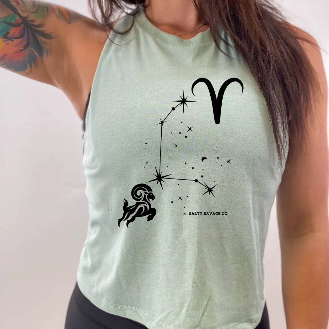 Ladies "Aries" Flowy Crop Tank | Zodiac Collection