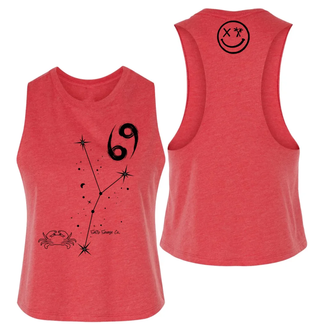 Ladies "Cancer" Flowy Crop Tank | Zodiac Collection