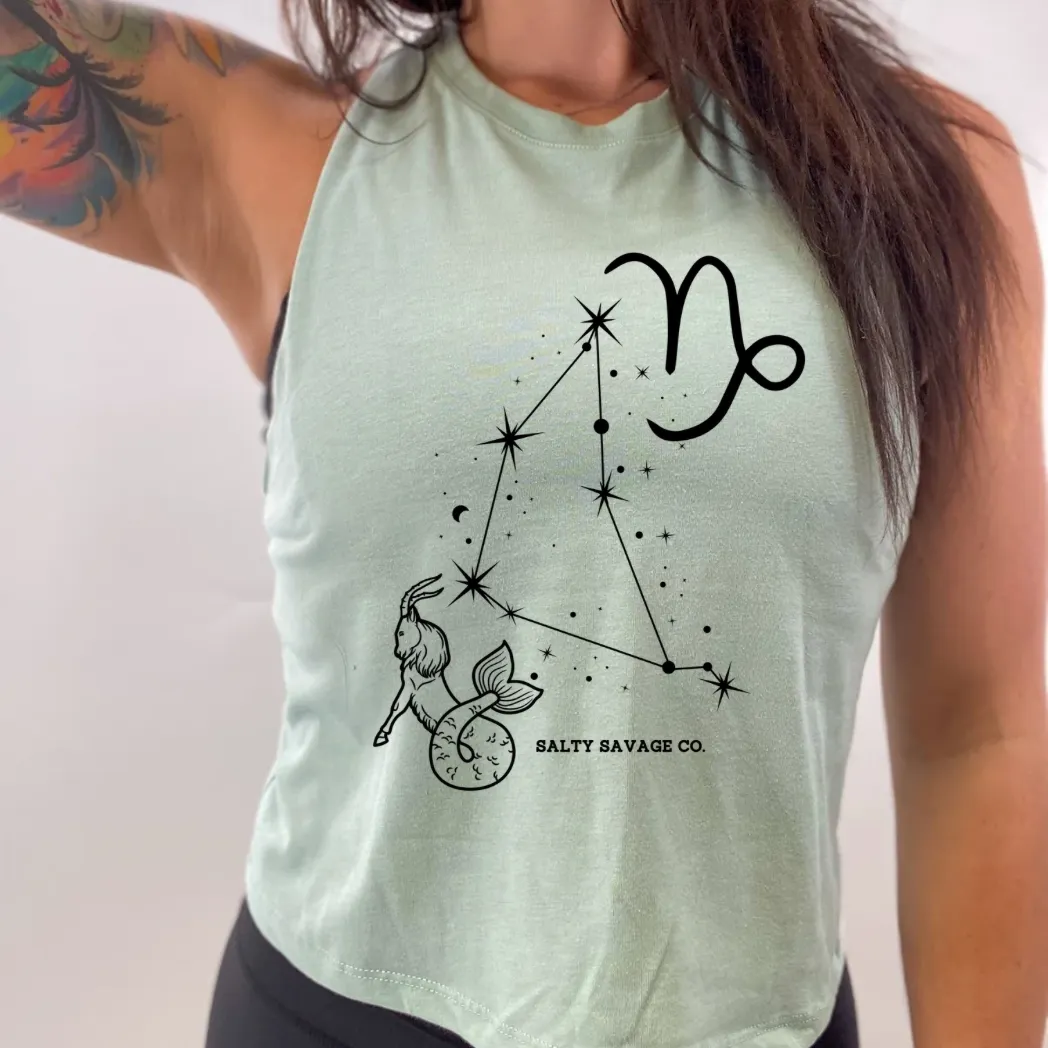 Ladies "Capricorn" Flowy Crop Tank | Zodiac Collection