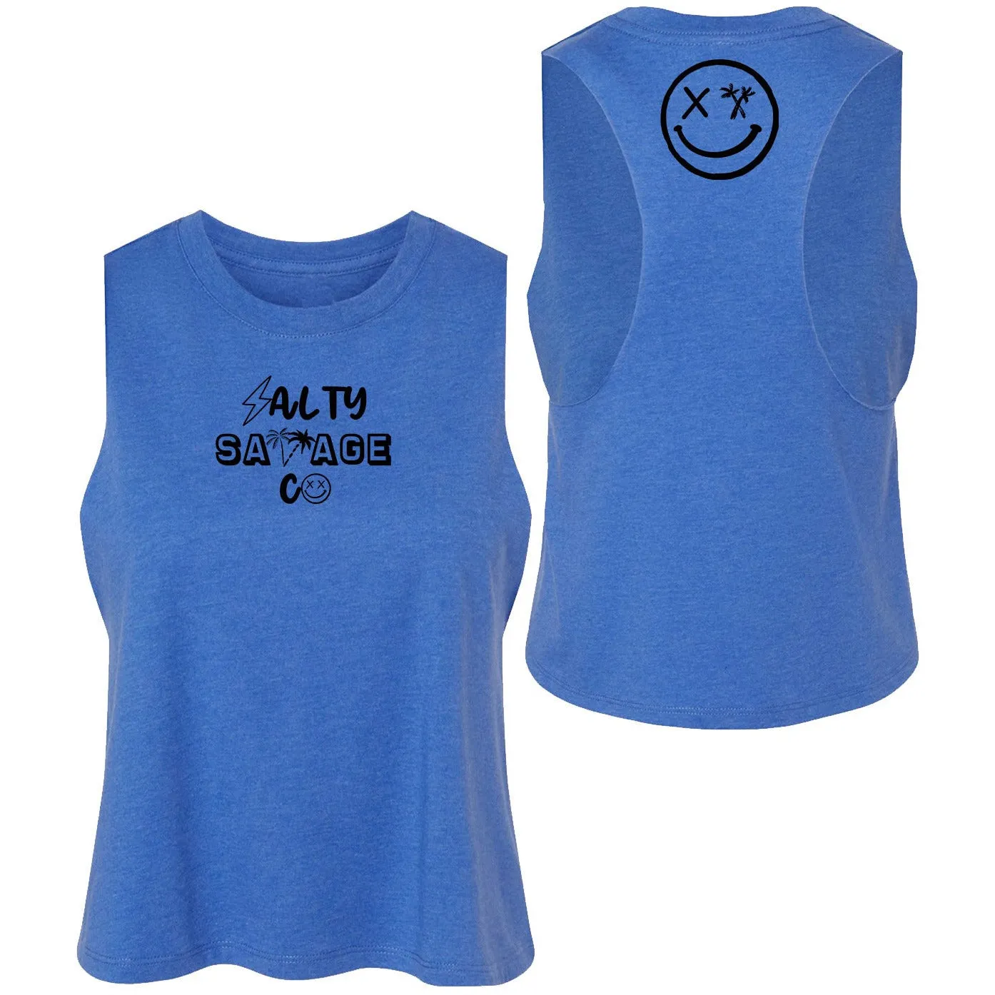 Ladies "Salty Savage 90's Logo" Flowy Crop Tank | Micro