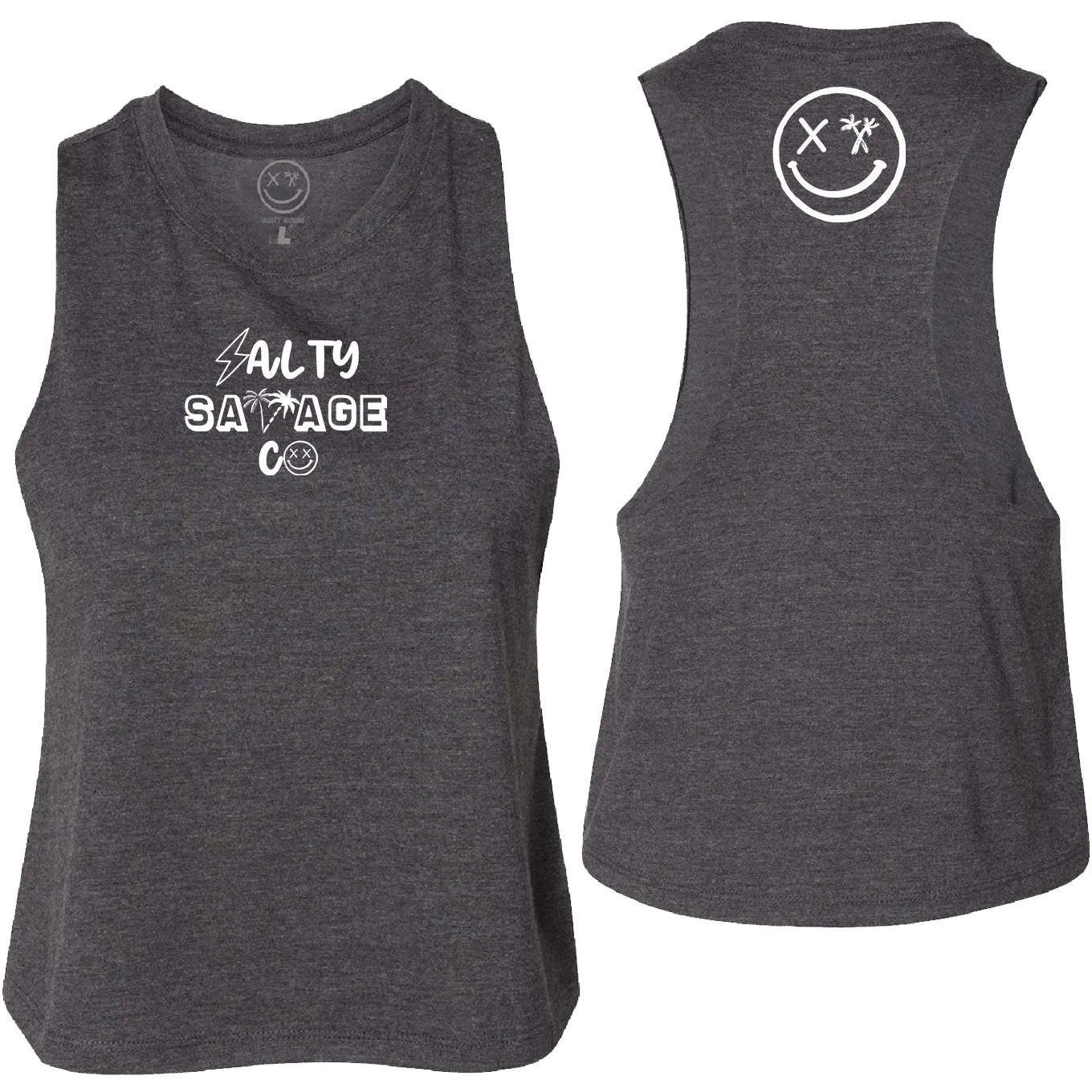 Ladies "Salty Savage 90's Logo" Flowy Crop Tank | Micro