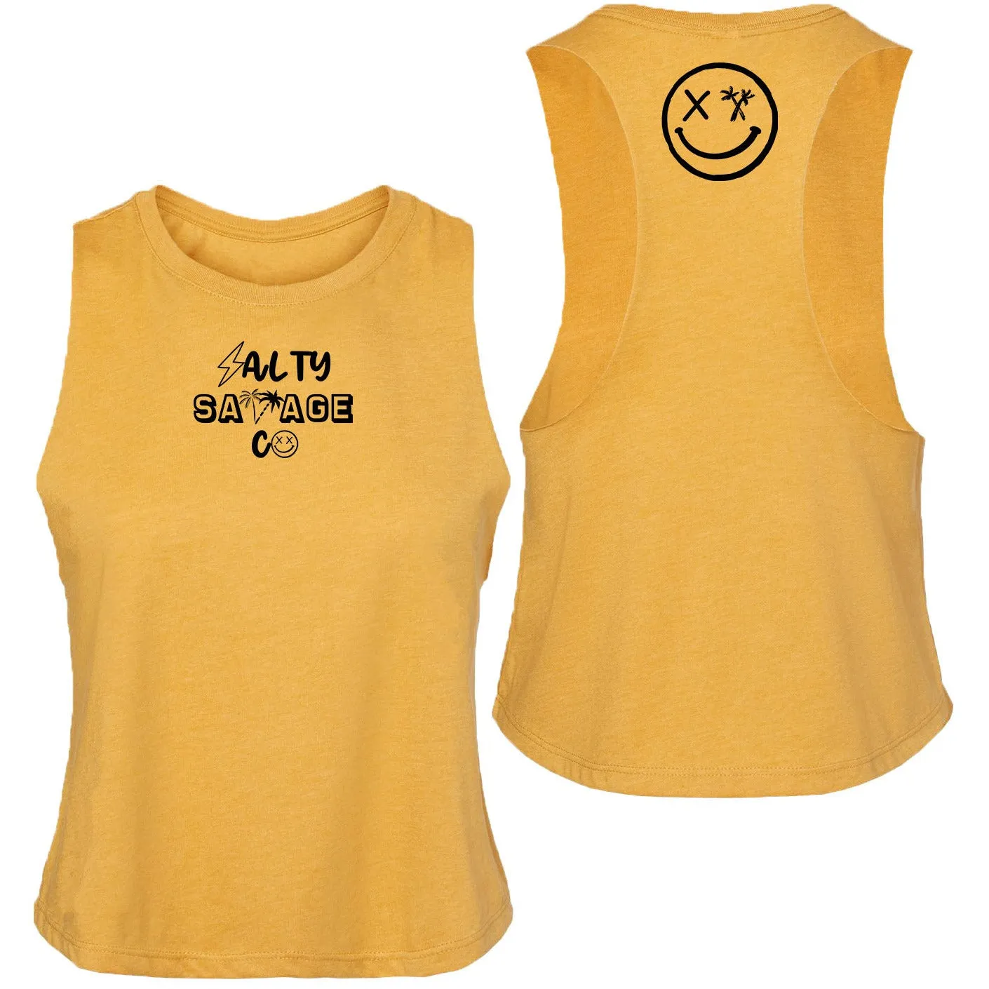 Ladies "Salty Savage 90's Logo" Flowy Crop Tank | Micro