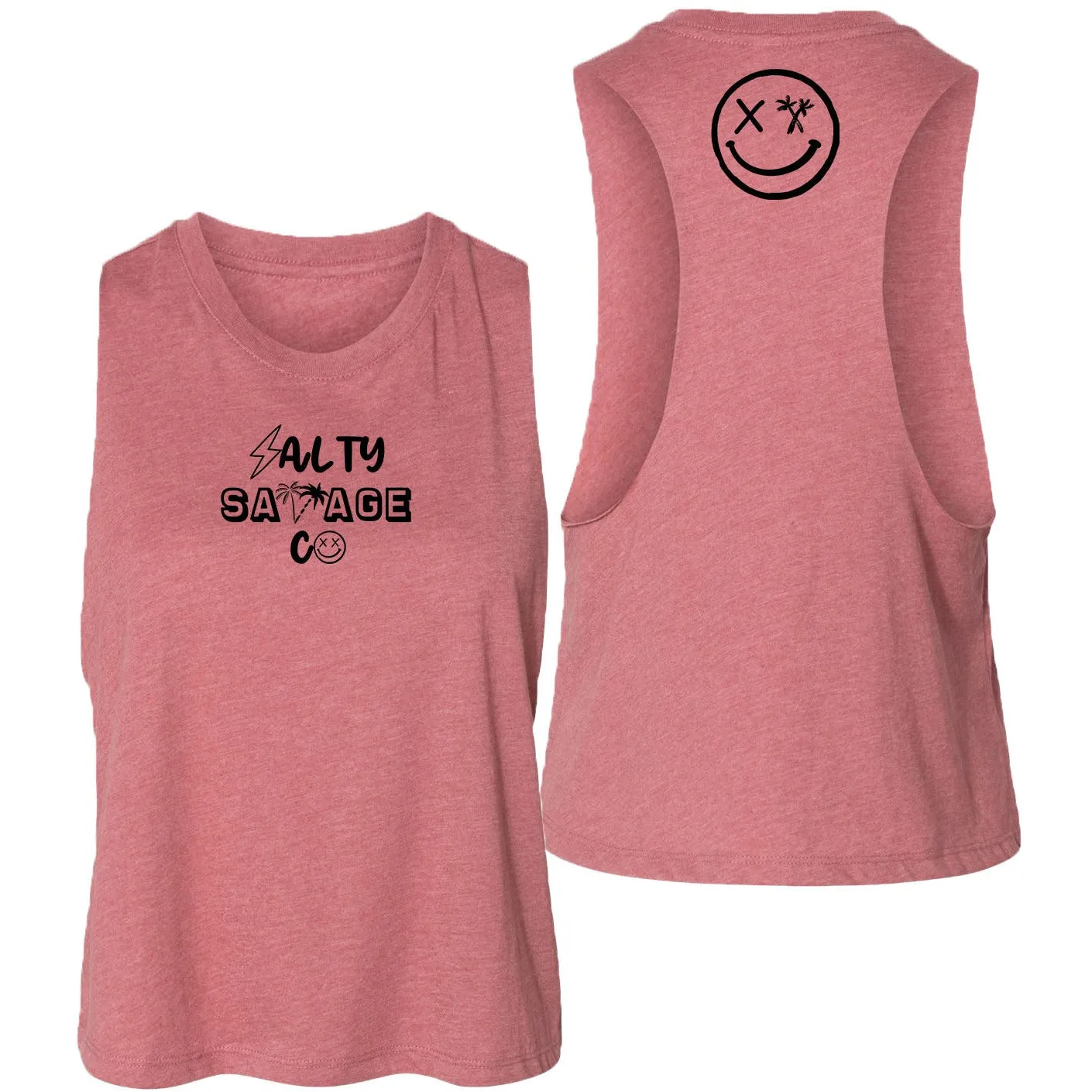 Ladies "Salty Savage 90's Logo" Flowy Crop Tank | Micro