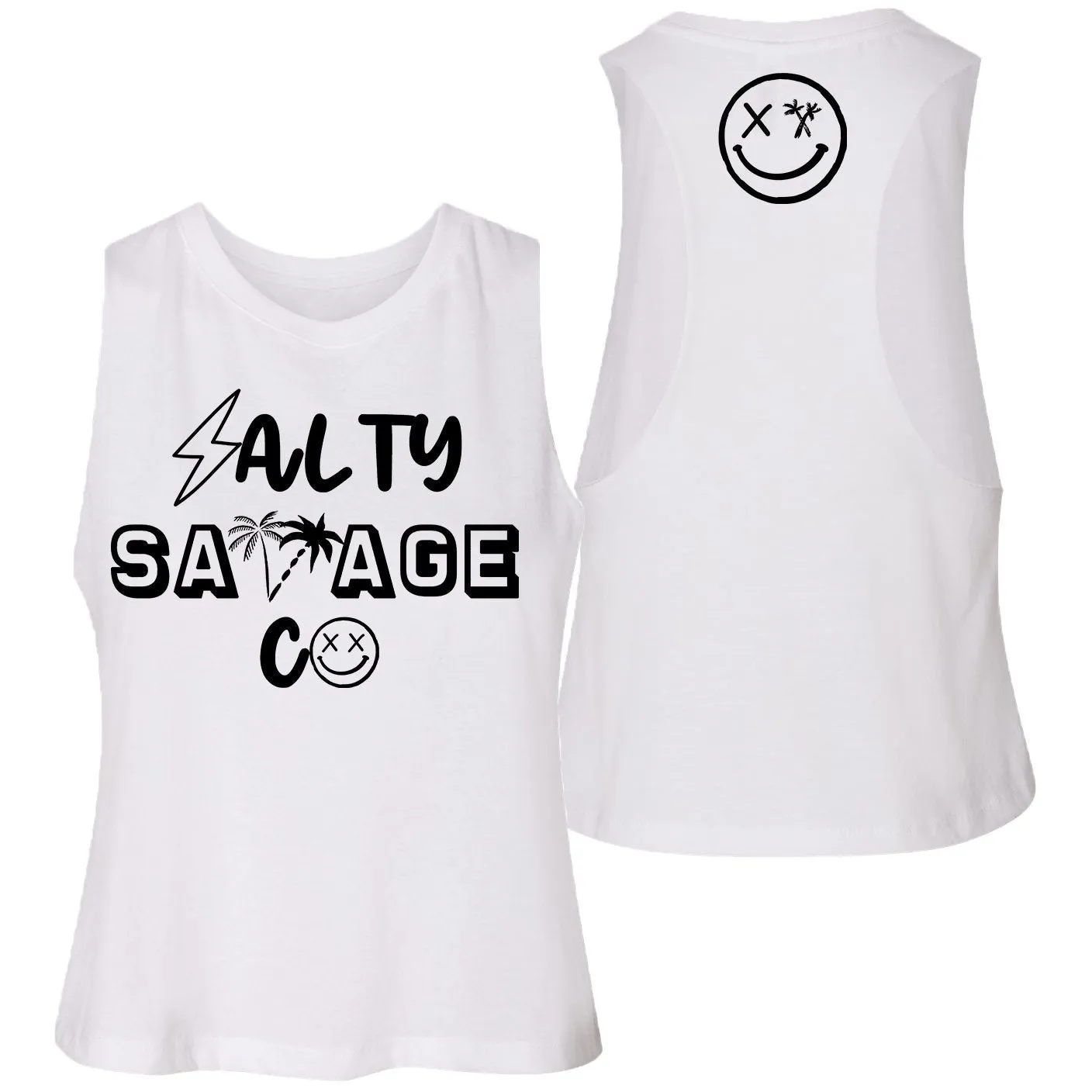 Ladies "Salty Savage 90's Logo" Flowy Crop Tank