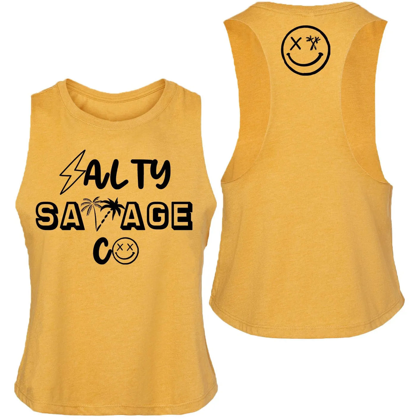 Ladies "Salty Savage 90's Logo" Flowy Crop Tank