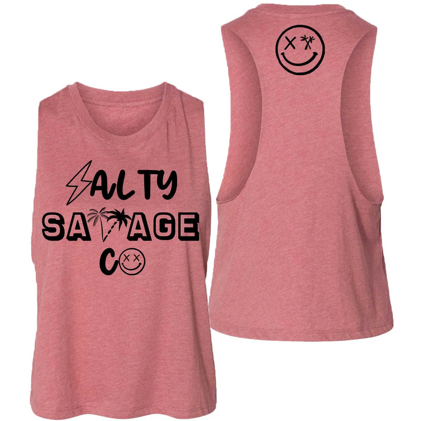 Ladies "Salty Savage 90's Logo" Flowy Crop Tank