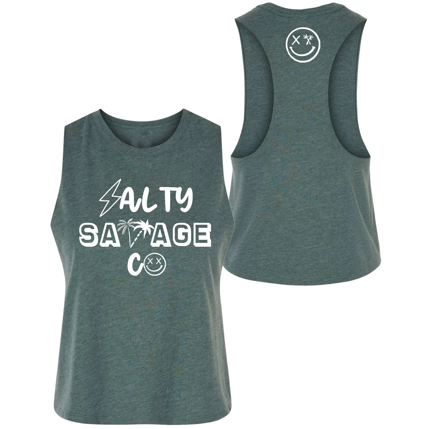 Ladies "Salty Savage 90's Logo" Flowy Crop Tank