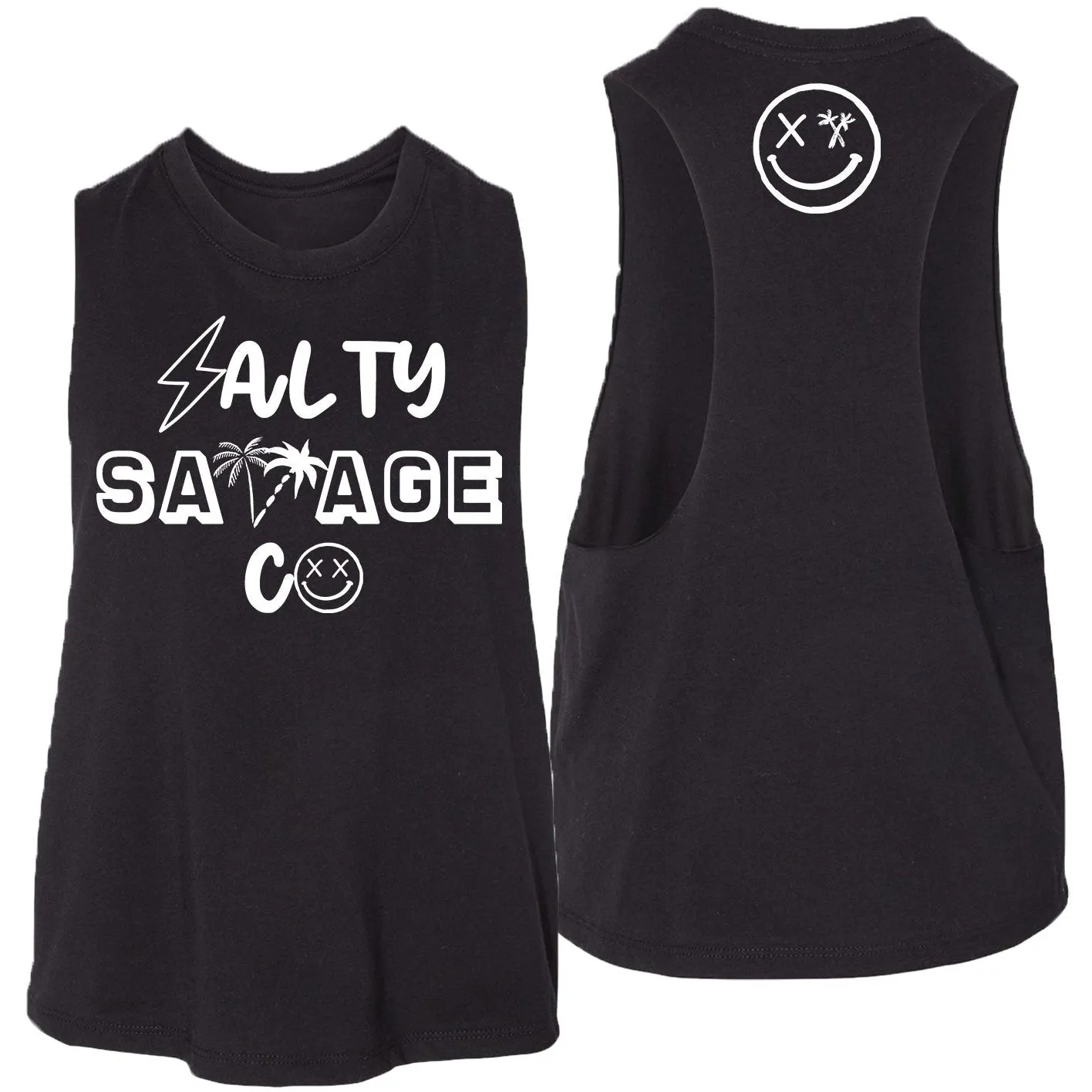 Ladies "Salty Savage 90's Logo" Flowy Crop Tank