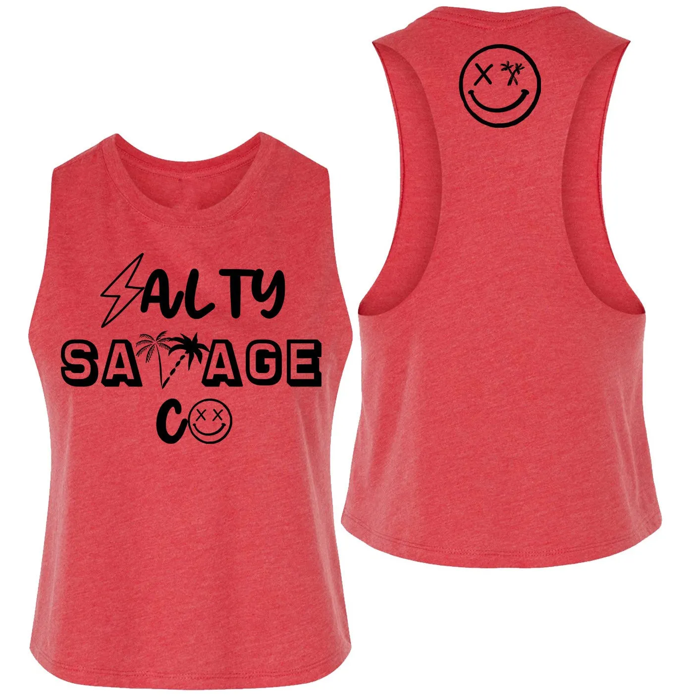 Ladies "Salty Savage 90's Logo" Flowy Crop Tank