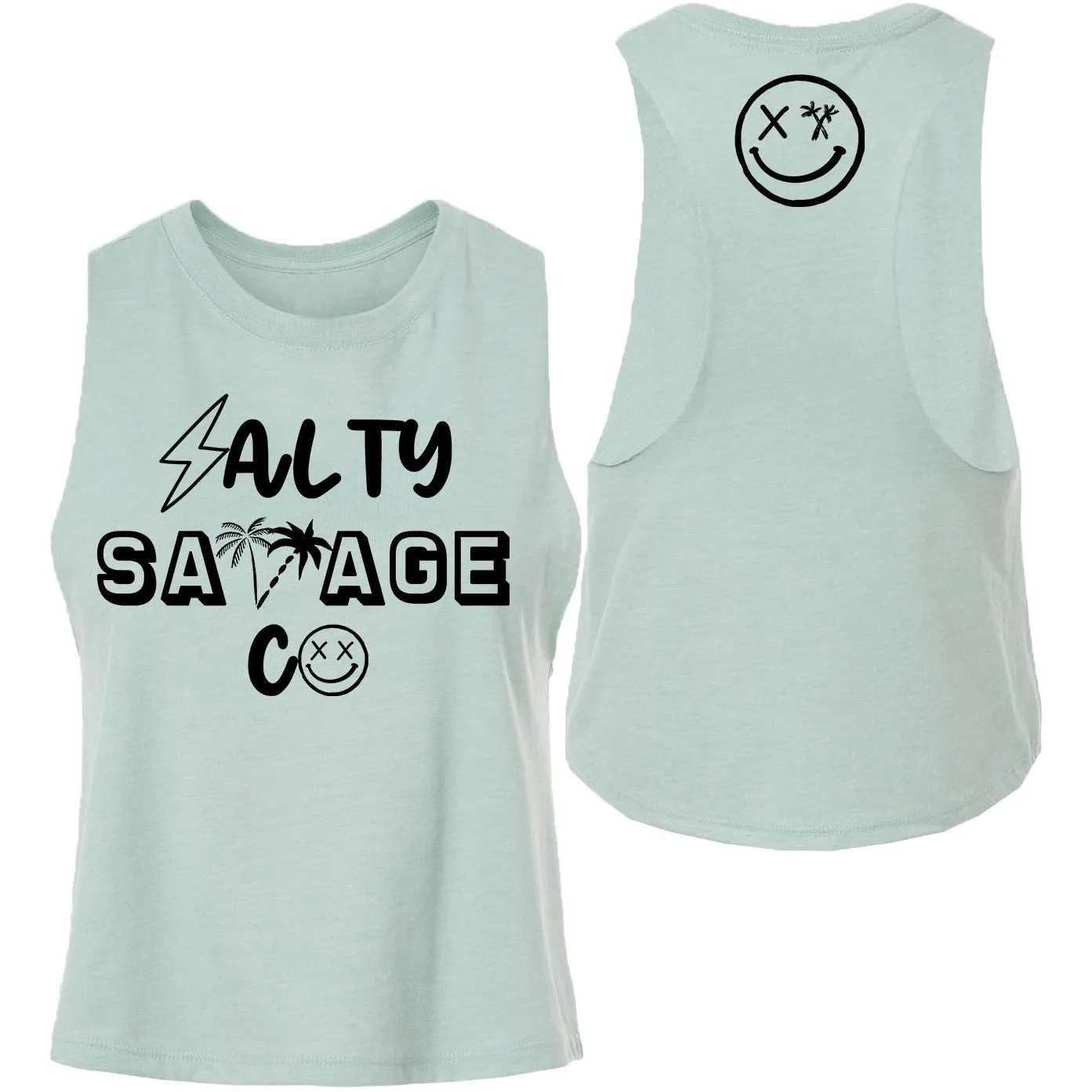 Ladies "Salty Savage 90's Logo" Flowy Crop Tank