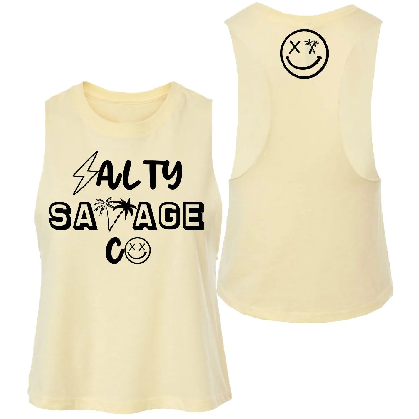 Ladies "Salty Savage 90's Logo" Flowy Crop Tank