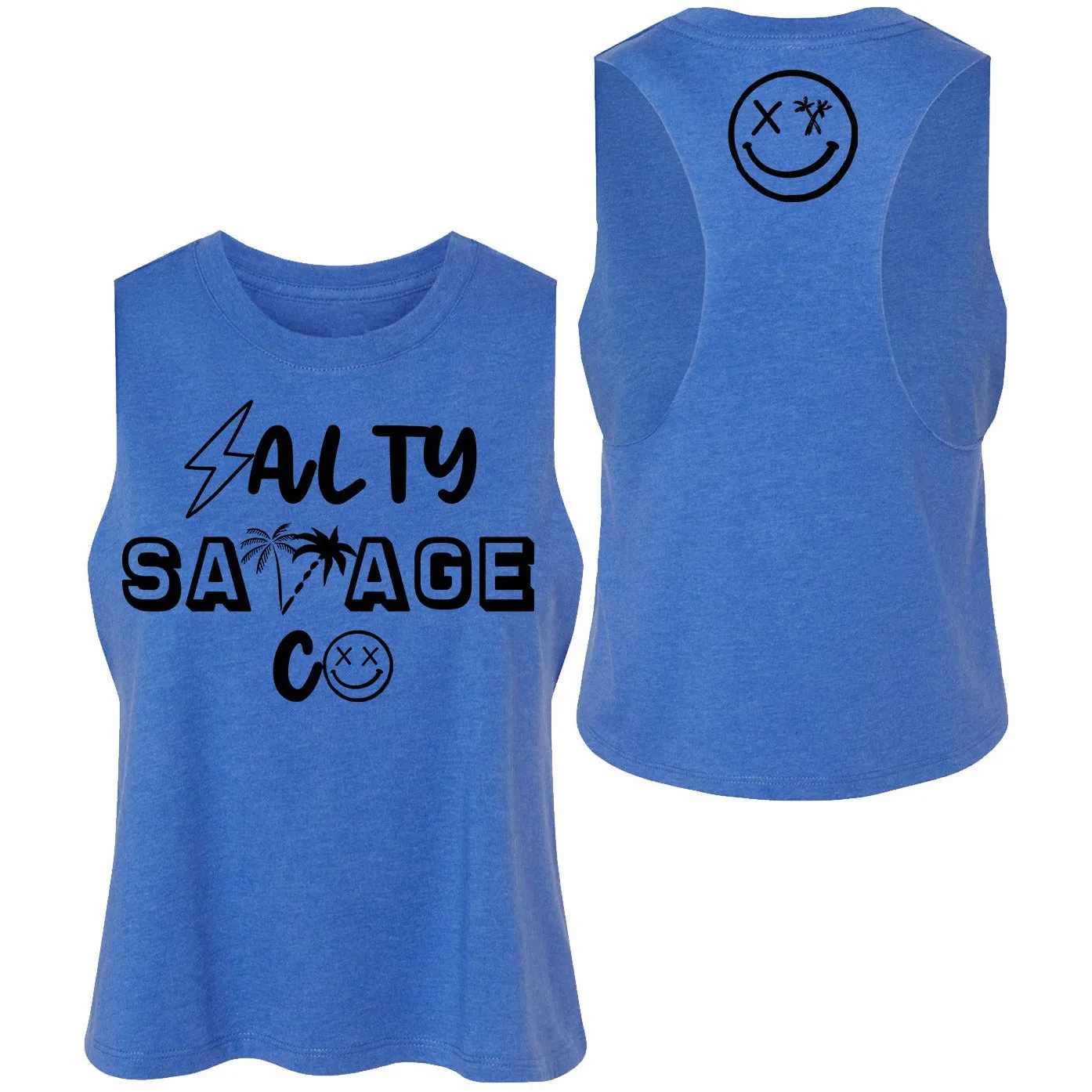 Ladies "Salty Savage 90's Logo" Flowy Crop Tank