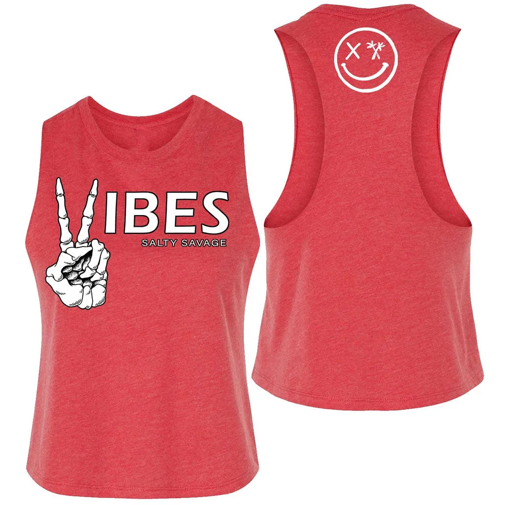 Ladies "Vibes" Flowy Crop Tank