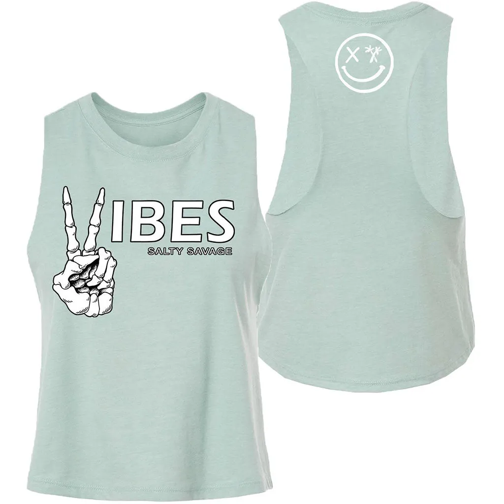 Ladies "Vibes" Flowy Crop Tank