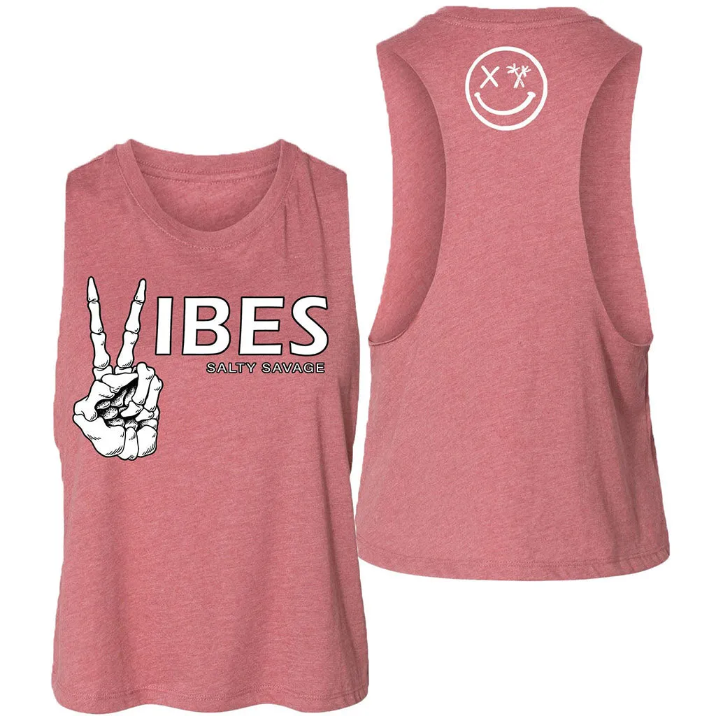 Ladies "Vibes" Flowy Crop Tank