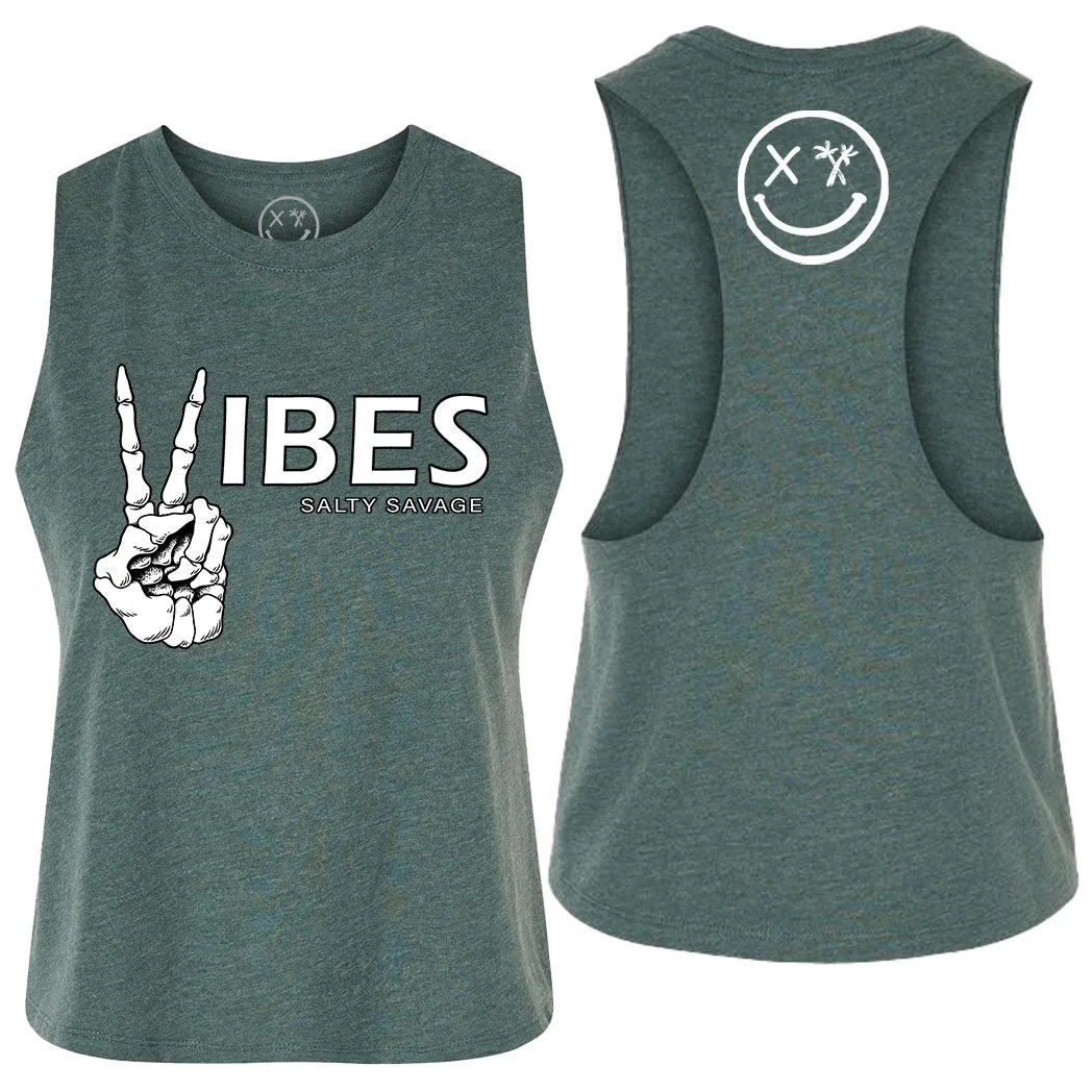 Ladies "Vibes" Flowy Crop Tank