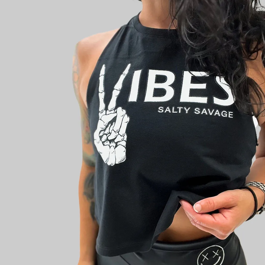 Ladies "Vibes" Flowy Crop Tank