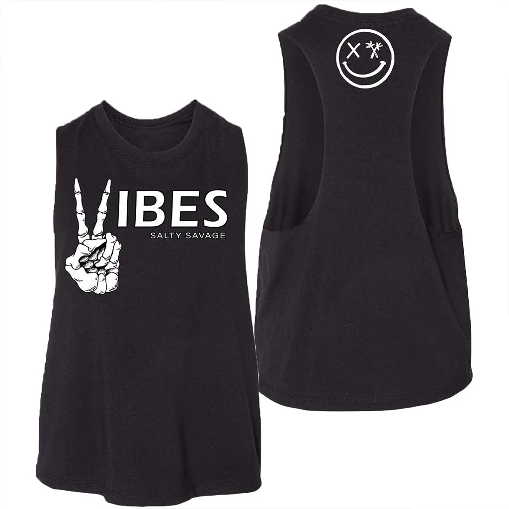 Ladies "Vibes" Flowy Crop Tank