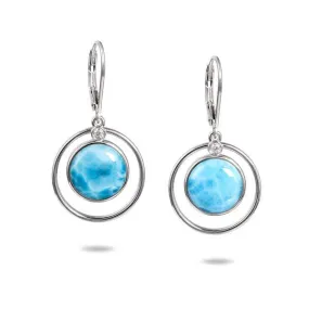 Larimar Saturn Earrings