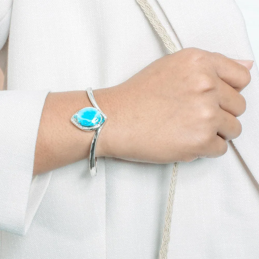 Larimar Sparkling Eye Bangle