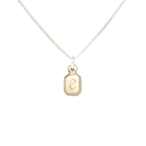 Lil' love letters custom tag necklace-14k Yellow Gold on silver chain