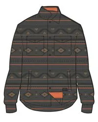 Maple Recycled Polar Fleece Shirt - Charcoal Geo Folk