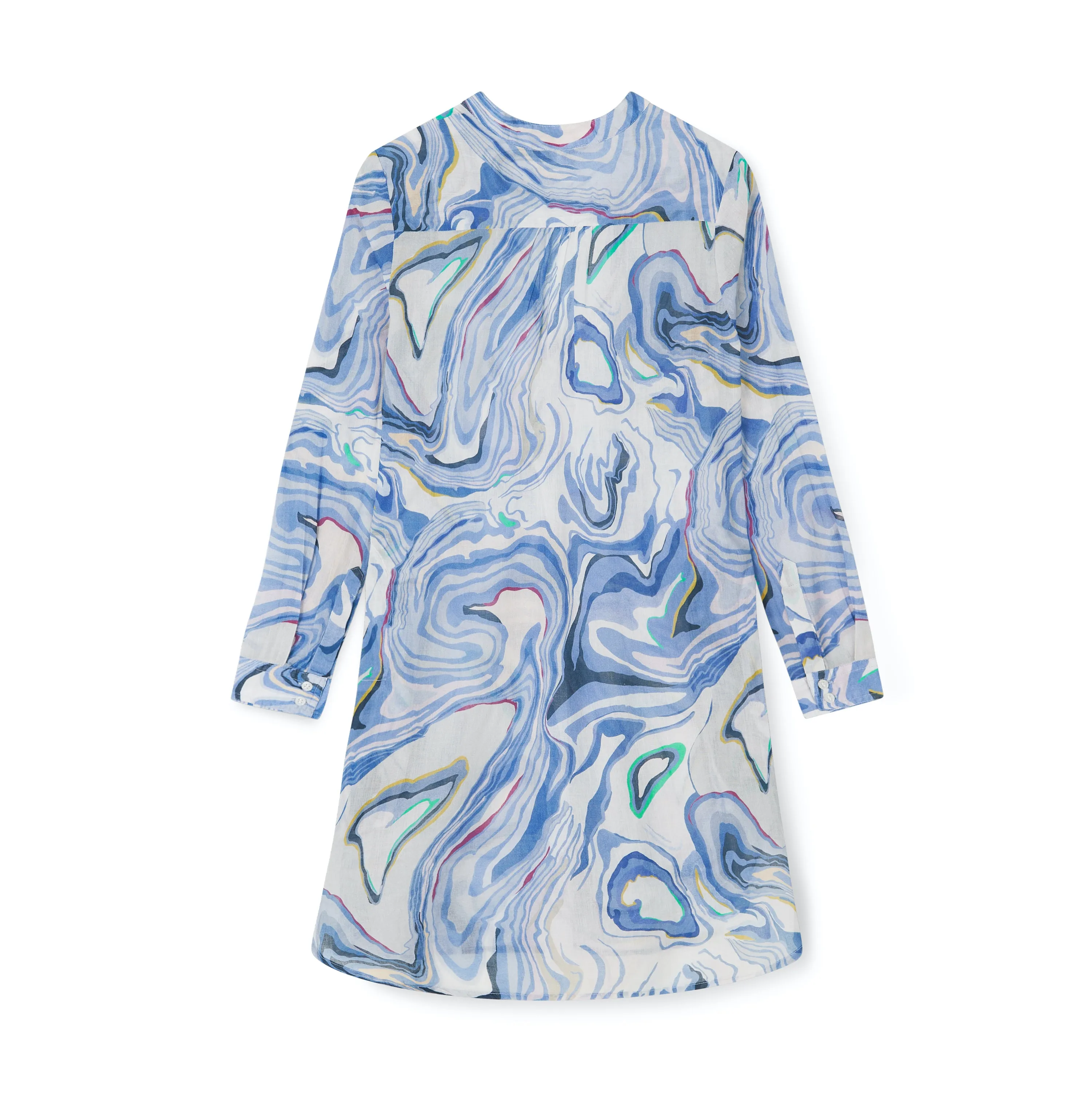 Marble-Lite Print Cotton Kaftan